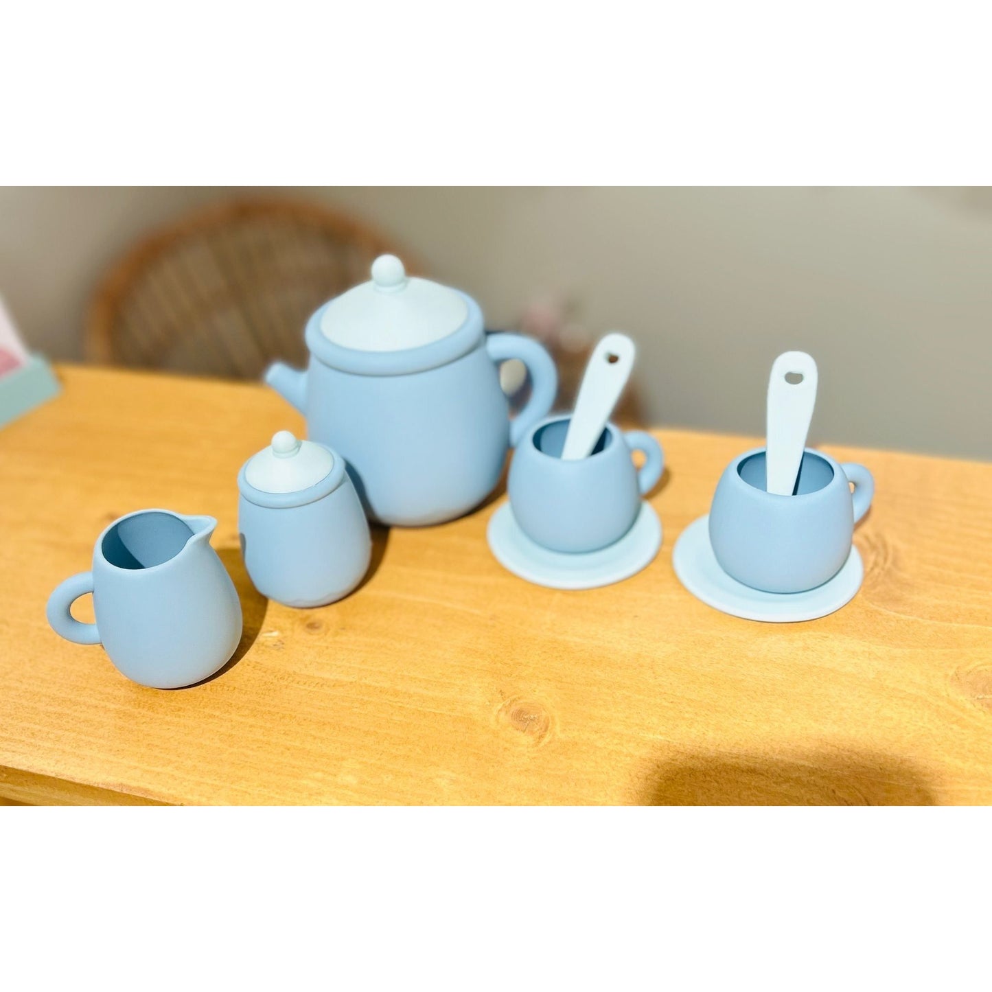 Silicone Tea Set - Pink, Blue, Sage, Yellow