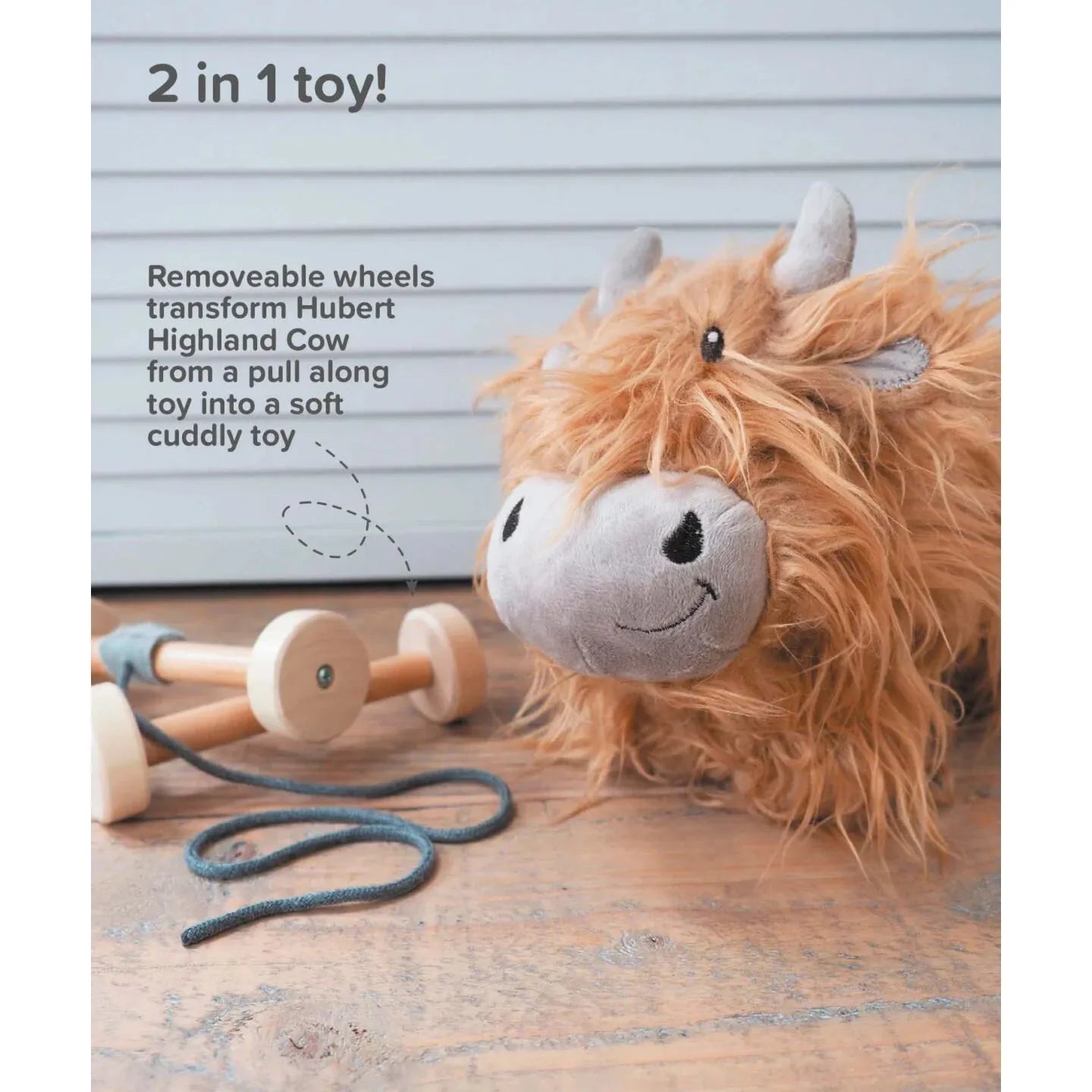 Hubert Highland Cow Pull Along Toy