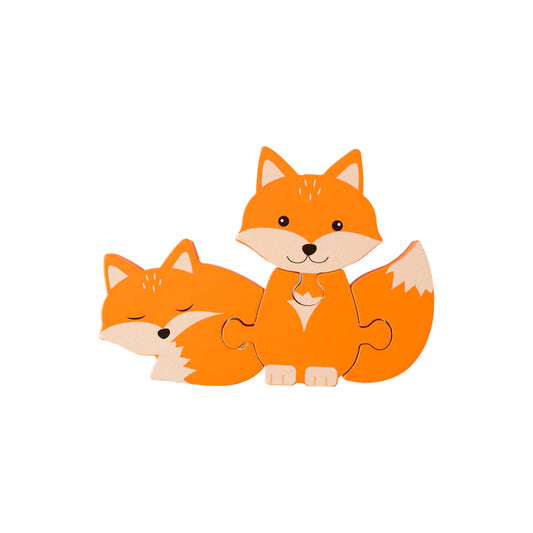 Orange Tree Woodland Fox Wooden Puzzle