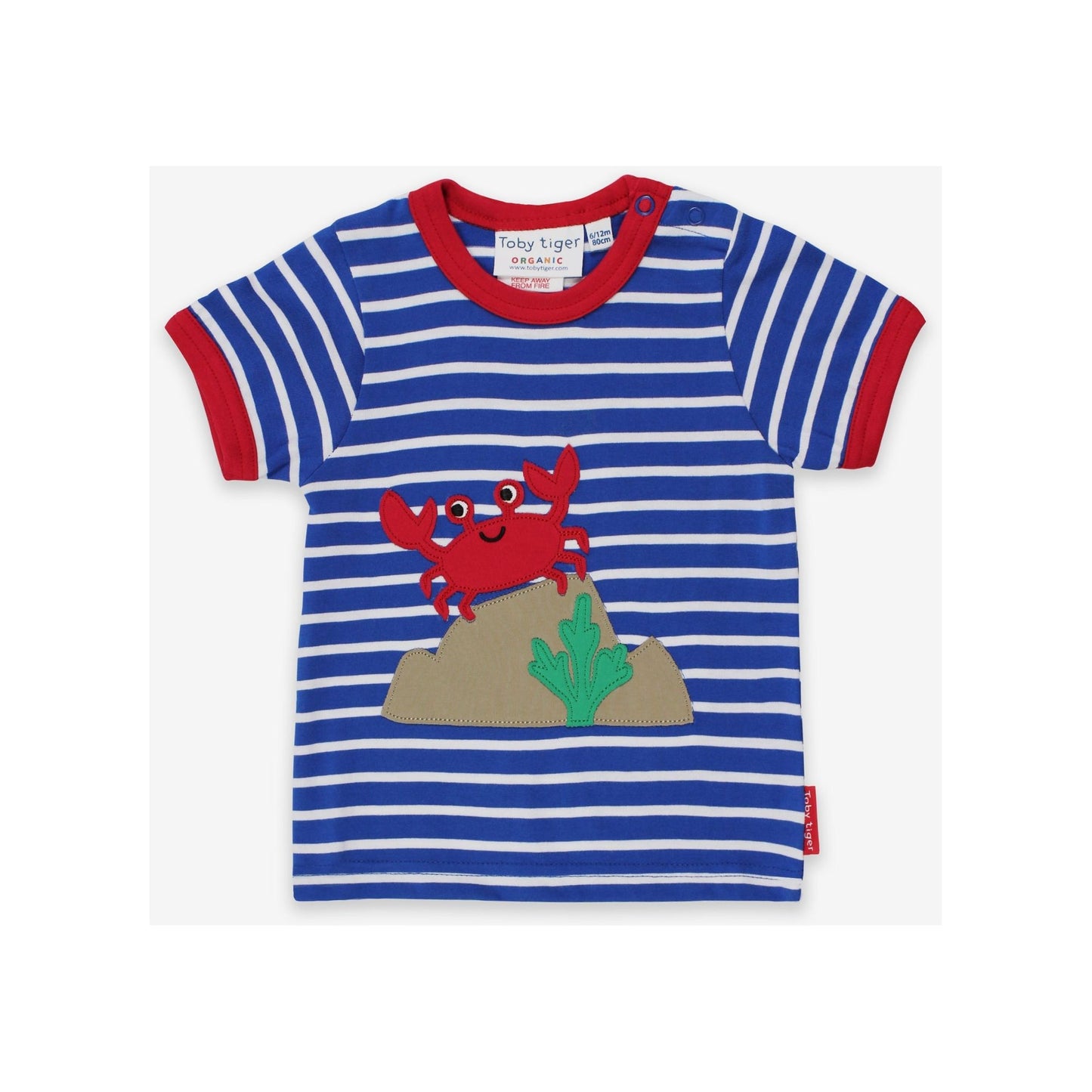Toby Tiger Crab Applique T-Shirt