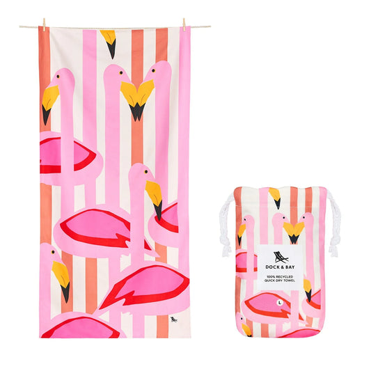 Dock & Bay Kids Beach Towel - Flamboyant Flamingos