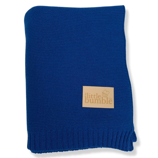 The Little Bumble Co Luxury Knitted Blueberry Blanket