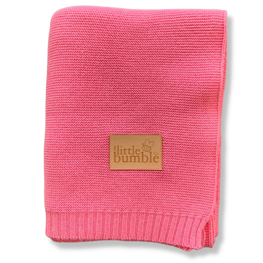 The Little Bumble Co Luxury Knitted Dolly Pink Blanket