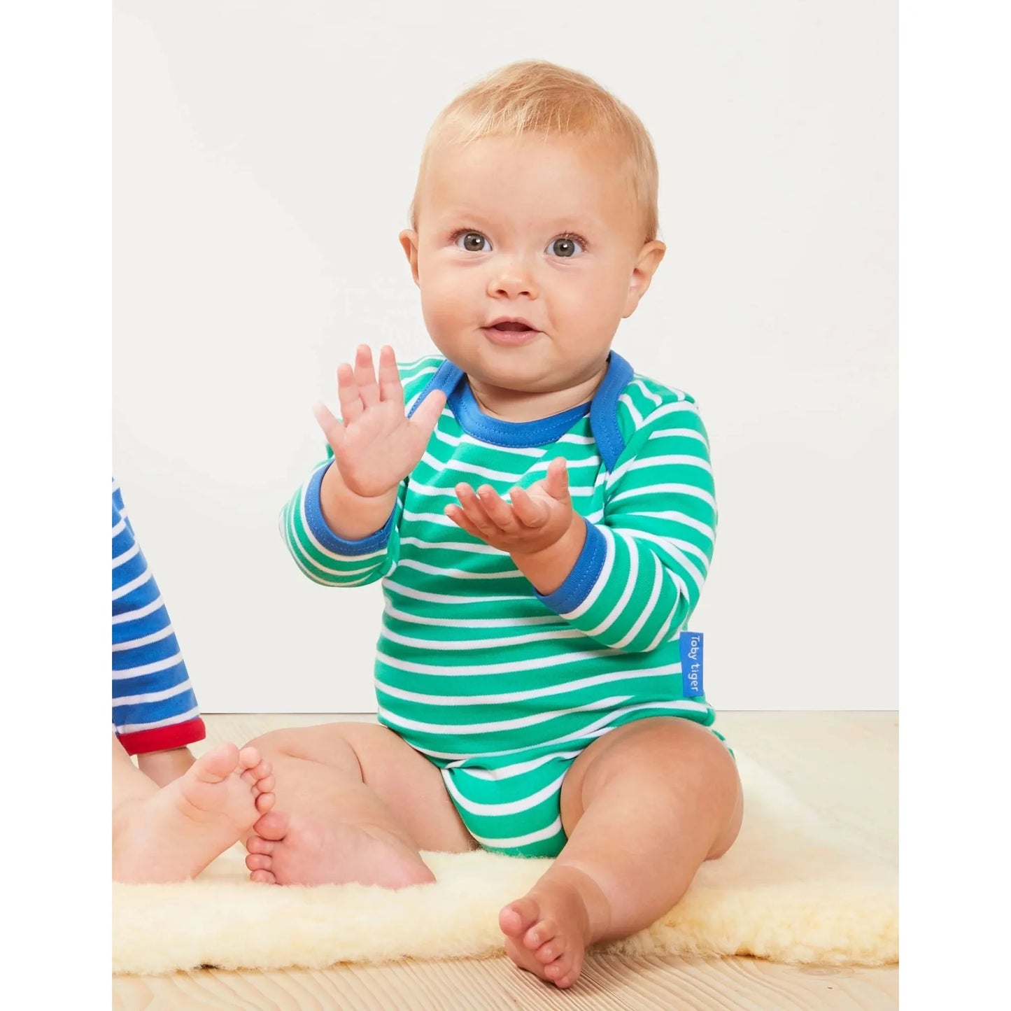 Toby Tiger Green Stripe Babygrow