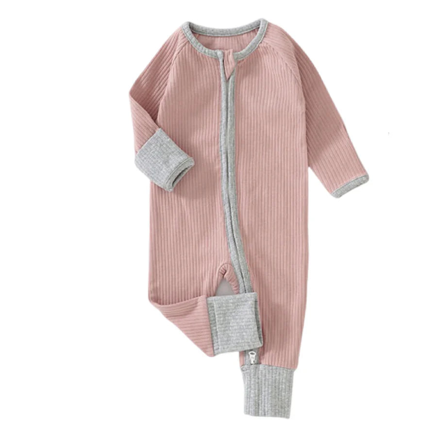 Zippy Up Rose Pink Organic Babygrow