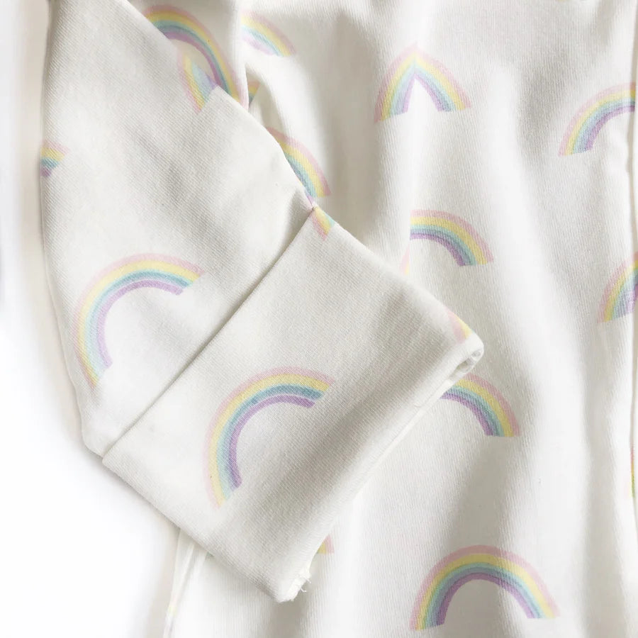 Zippy Up Rainbow Print Footless Babygrow