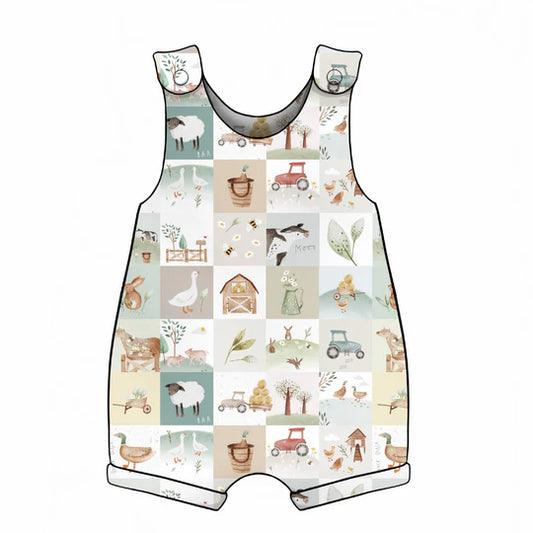 Freckles and Daisies Meadow Farm Shortie Romper