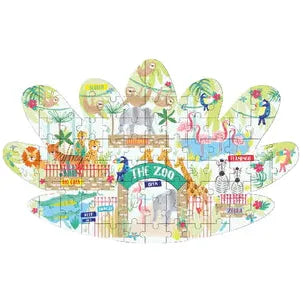 Floss and Rock The Zoo Safari Leaf shaped 80 Piece Jigsaw