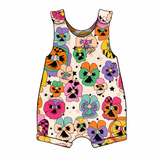 Freckles and Daisies Pansy Retro Short Romper