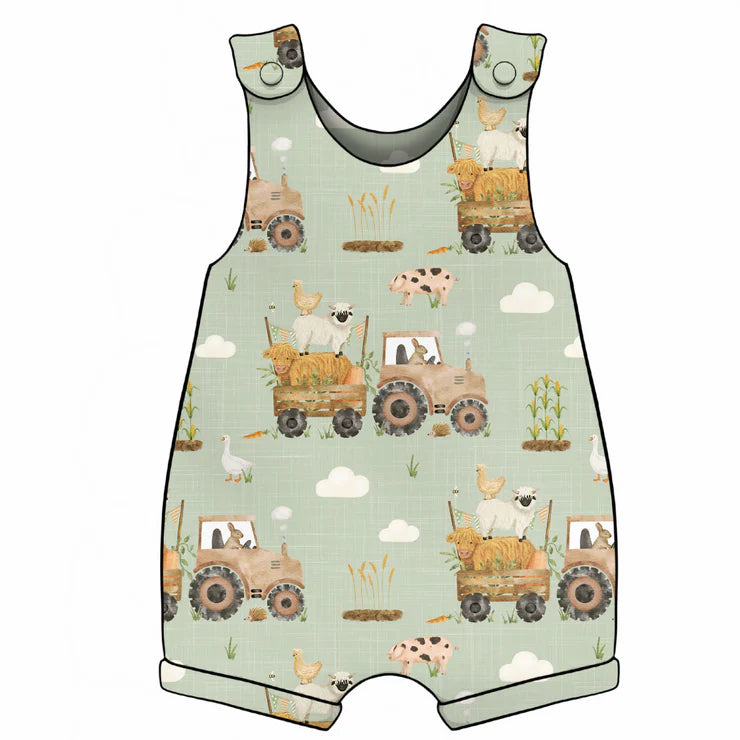 Freckles and Daisies Sage Farmride Shortie Romper