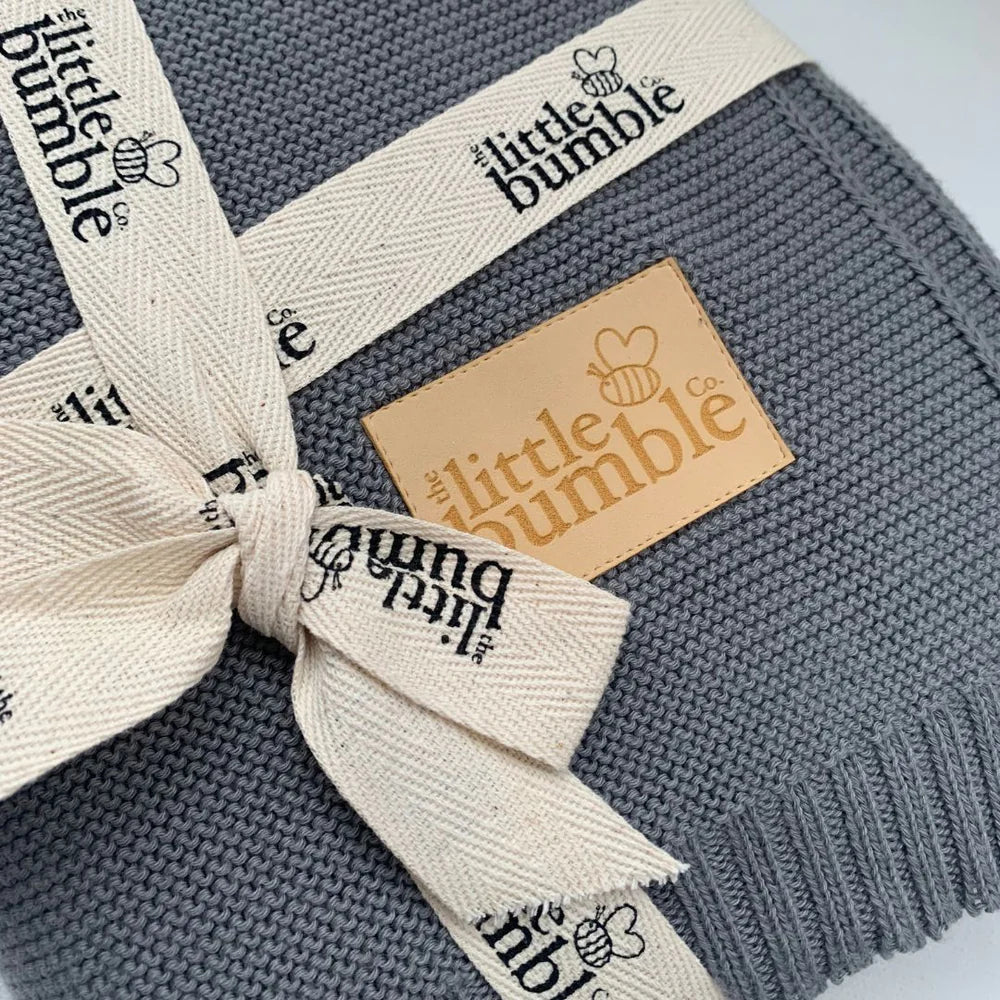 The Little Bumble Co Luxury Knitted Slate Blanket